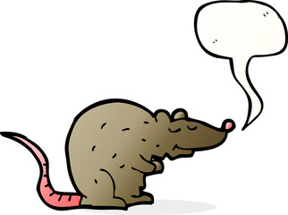 cartoon rat with speech bubble