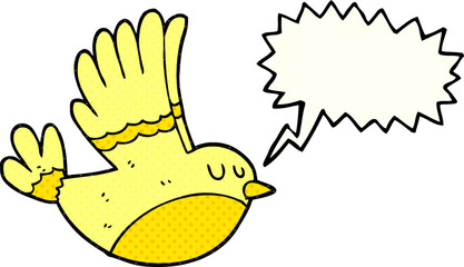 comic book speech bubble cartoon flying bird