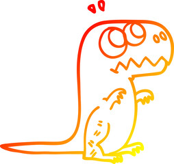 Obraz premium warm gradient line drawing cartoon roaring t rex