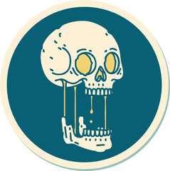 tattoo style sticker of a skull