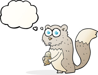 thought bubble cartoon angry squirrel with nut