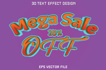 Mega sale 15% off 3d text effect design