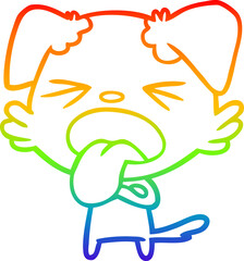 Obraz premium rainbow gradient line drawing cartoon disgusted dog