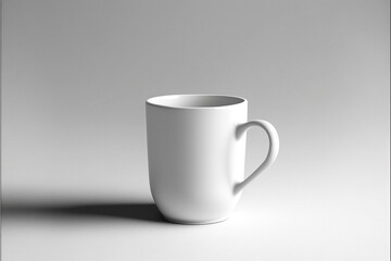 White coffee cup mug mockup on white background, ceramic