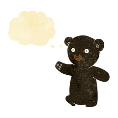 cartoon black bear cub with thought bubble