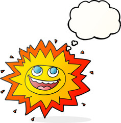 happy thought bubble cartoon sun