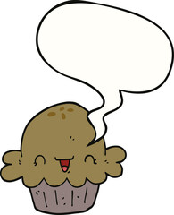 cute cartoon pie and speech bubble