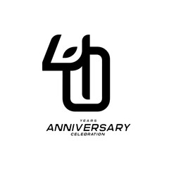 40 years anniversary celebration logotype