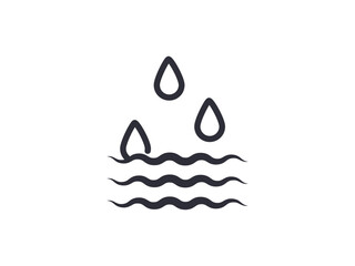 Absorption line icon, absorb water vector