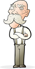 cartoon angry old man