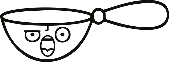 line drawing cartoon measuring spoon