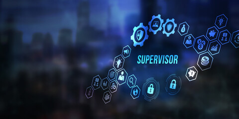 Internet, business, Technology and network concept.Professional IT Engineers. Supervisor manager. 3d illustration