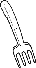 black and white cartoon fork
