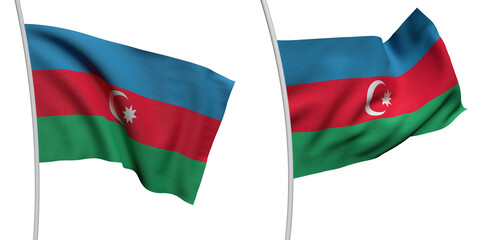 Azerbaijan Two Model ALPHA BACKROUND Flag