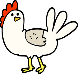 hand drawn doodle style cartoon chicken