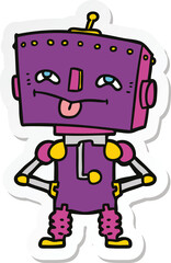 sticker of a cartoon robot