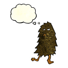 cartoon monster with thought bubble