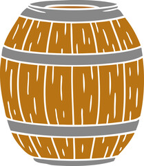 cartoon doodle of a wooden barrel