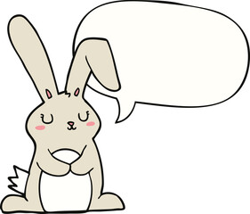 cartoon rabbit and speech bubble