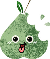 retro illustration style cartoon pear