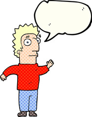 comic book speech bubble cartoon man waving