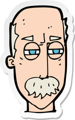 sticker of a cartoon annoyed old man