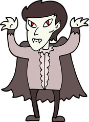 hand drawn doodle style cartoon vampire
