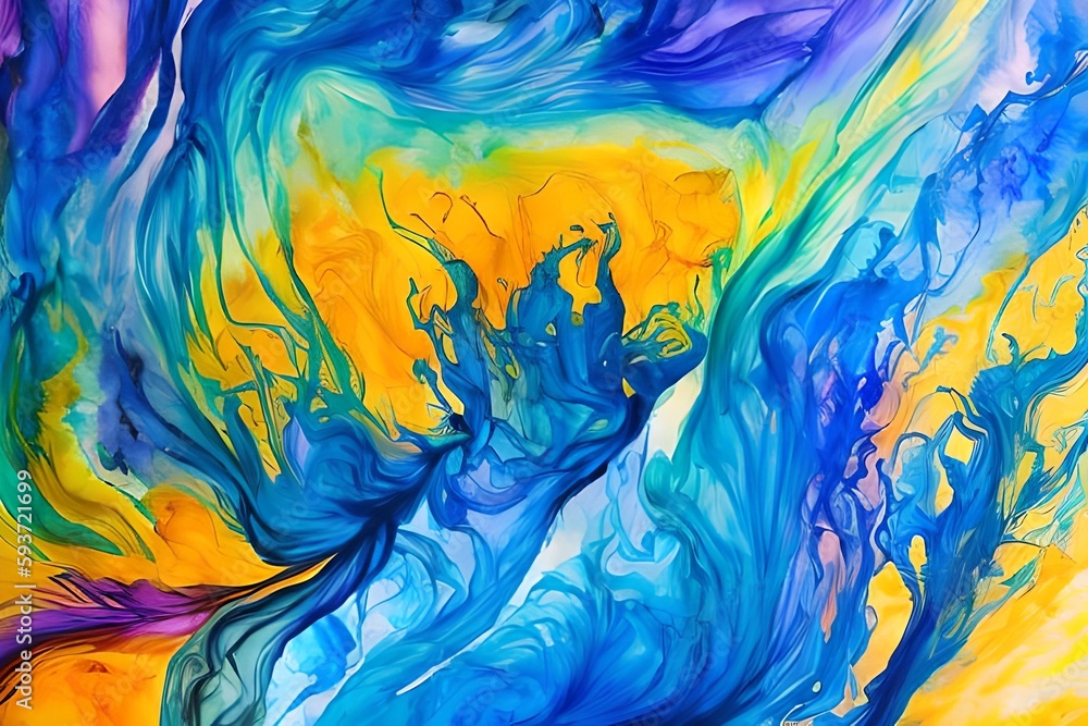 Poster marble ink abstract art from exquisite original painting for abstract background . painting was pain