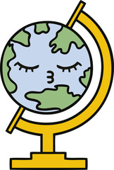 cute cartoon globe of the world