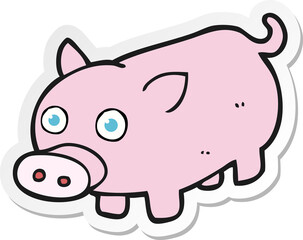 sticker of a cartoon piglet