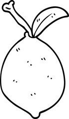 line drawing cartoon organic lemon