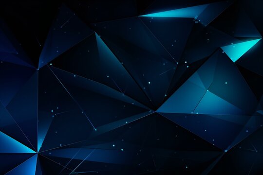 Dark blue modern background for design. Geometric shape. Triangles, diagonal lines. Gradient. Abstract. Shape envelope. Symbol. Letter, message, mail. Connection communication concept. Generative AI © Snapshooter