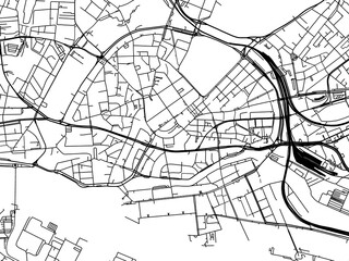 Obraz premium Road map of the city of Hamburg Zentrum in Germany on a transparent background.