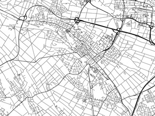 Obraz premium Road map of the city of Oberursel in Germany on a transparent background.