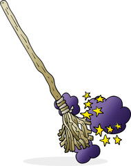 cartoon magical broom