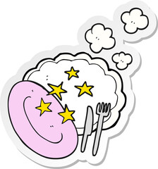 sticker of a cartoon clean plate