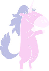 flat color style cartoon unicorn