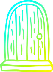 cold gradient line drawing cartoon old wood door