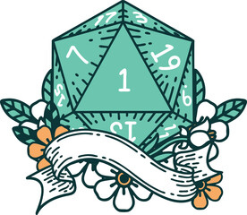 natural one d20 dice roll illustration