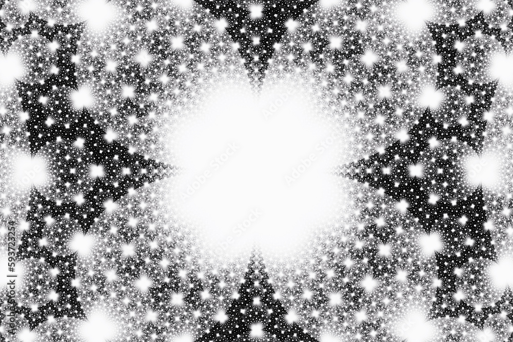 Poster a white checkered pattern of crooked strokes and shapes on a black background. abstract fractal 3d r