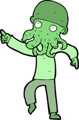 cartoon alien man dancing
