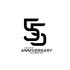 55 years anniversary celebration logotype