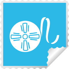 square peeling sticker cartoon movie tape