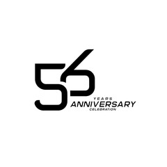 56 years anniversary celebration logotype