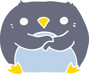 flat color style cartoon penguin