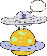 thought bubble cartoon flying saucer