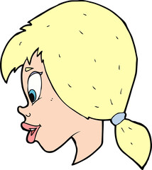 cartoon pretty female face