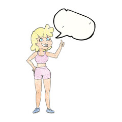 happy gym woman giving thumbs up symbol