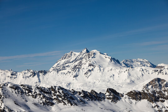 Snowy mountain summit