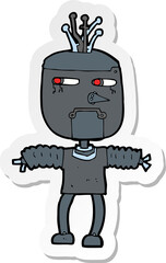 sticker of a cartoon robot